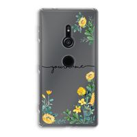 Gele bloemen: Sony Xperia XZ2 Transparant Hoesje