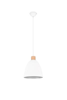 Trio HanglampJagger wit met houtbruin - R30681031