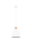 Trio HanglampJagger wit met houtbruin - R30681031