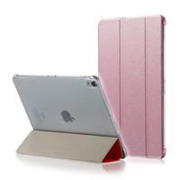 Zijde textuur horizontale Flip magnetische PU lederen case voor iPad Pro 12 9 inch (2018) met drie-opvouwbare houder & slaap/Wake-up functie (roze)