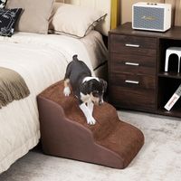 Oprijplaat van Schuimrubber met Drie Niveaus Antisliptreden voor Honden met Zacht Geleidelijk Aflopend Oppervlak 40 cm Hoge Zachte Treden
