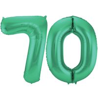 Leeftijd feestartikelen/versiering grote folie ballonnen 70 jaar glimmend groen 86 cm - Ballonnen - thumbnail