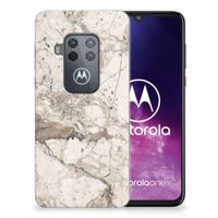 Motorola One Zoom TPU Siliconen Hoesje Marmer Beige