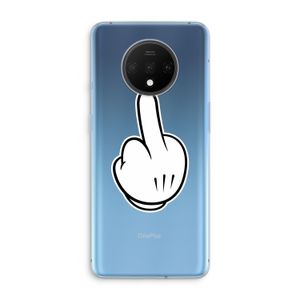 Middle finger black: OnePlus 7T Transparant Hoesje
