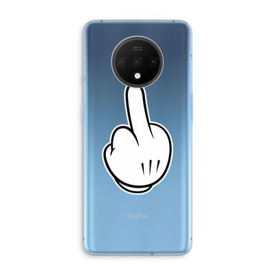 Middle finger black: OnePlus 7T Transparant Hoesje