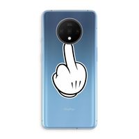 Middle finger black: OnePlus 7T Transparant Hoesje