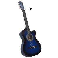 VidaXL Gitaar cutaway met 6 snaren western klassiek 38" getint blauw