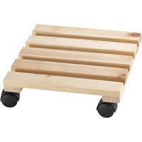 Plantentrolley - hout - vierkant - 30 cm - tot 100 kg - zwenkwielen   - - thumbnail