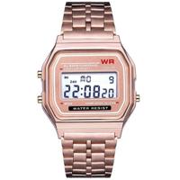 Mannen sport horloges militaire Quartz LED digitale waterdichte Quartz gouden vrouwen mannen horloge (Rose goud)