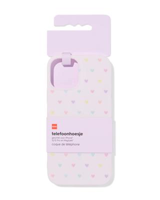 HEMA Telefoonhoes IPhone 12/12 Pro Hartjes Lichtroze