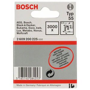 Bosch Accessories 2609200225 Nieten met smalle rug Type 55 3000 stuk(s) Afm. (l x b) 16 mm x 6 mm