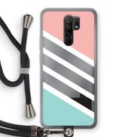 Strepen pastel: Xiaomi Redmi 9 Transparant Hoesje met koord