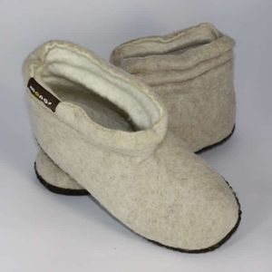 Vrouwen Pantoffels van Vilt (Beige - Maat 40)