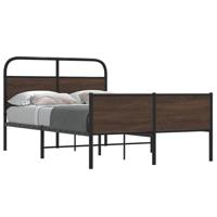 Bedframe zonder matras bewerkt hout bruin eikenkleur 135x190 cm