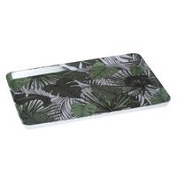 Dienblad/serveerblad rechthoekig Jungle 30 x 22 cm wit/groen - thumbnail