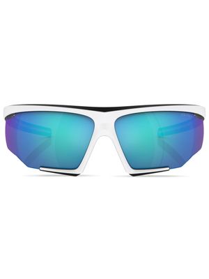 Prada Linea Rossa lunettes de soleil à monture oversize - Blanc