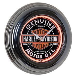 Harley-Davidson Oil Can Neon Klok