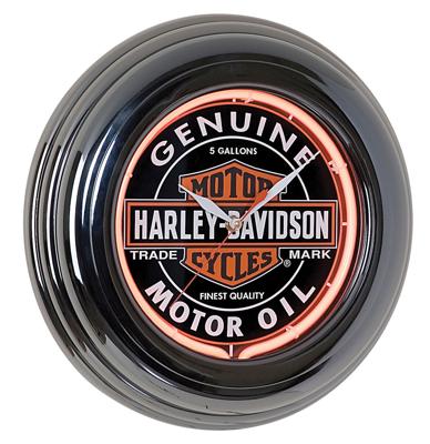 Harley-Davidson Oil Can Neon Klok