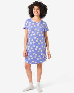 HEMA Damesnachthemd Micro Blauw (blauw)