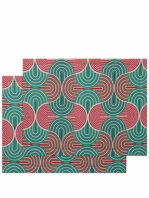 La DoubleJ lot de 2 sets de table à fleurs - Vert