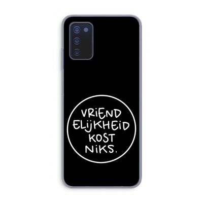 Vriendelijkheid: Samsung Galaxy A03s Transparant Hoesje