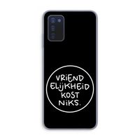 Vriendelijkheid: Samsung Galaxy A03s Transparant Hoesje