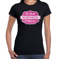 Cadeau t-shirt voor de beste secretaresse zwart voor dames Cadeau t-shirt voor de beste secretaresse zwart voor dames