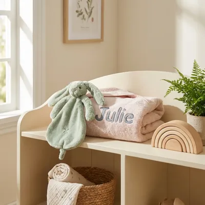 Badjasje of Badcape met naam en knuffeldoekje Rabbit Richie Badjasje of Badcape met naam en knuffeldoekje Rabbit Richie