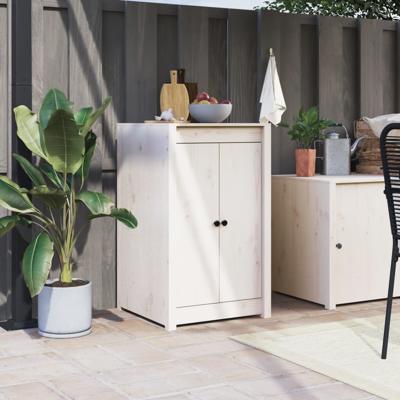 VidaXL Kastdeurtjes voor buitenkeuken 50x9x82 cm grenenhout wit