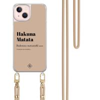 iPhone 13 hoesje met beige koord - Hakuna matata iPhone 13 hoesje met beige koord - Hakuna matata