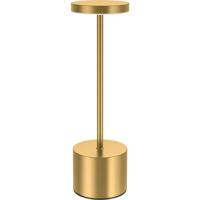 LED Tafellamp Draadloos Oplaadbaar - Brinton Zentor - Aanpasbare Lichtkleur 3000K-4000K-6500K - Spatwaterdicht IP44 - USB-C - Goud