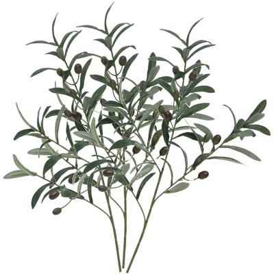 Kunstplant Olijf takken - 3x - 75 cm - groen - olijfboom - siertakken stelen - decoratie