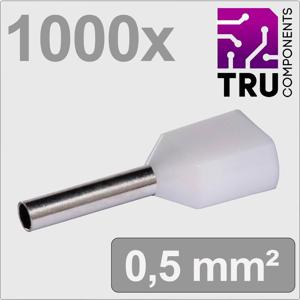 TRU COMPONENTS TC-13377224 Dubbele adereindhulzen 0.5 mm² Deels geïsoleerd Wit 1000 stuk(s)