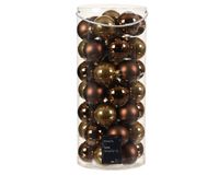 Kerstbal glas d6 cm bruin ass 49st kerst - Decoris - thumbnail