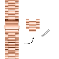 Stalen schakels - 22mm banden - Rosé goud