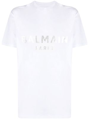 Balmain t-shirt à logo imprimé - Blanc