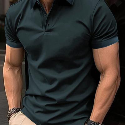 Bon&Bon Men's Short Sleeve Golf Polo Shirt - Black Casual Summer Top Dark Grey / XXL