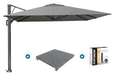 Platinum Beaufort Premium 3,2x3,2 m - Manhattan grey met voet en hoes