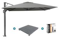 Platinum Beaufort Premium 3,2x3,2 m - Manhattan grey met voet en hoes Platinum Beaufort Premium 3,2x3,2 m - Manhattan grey met voet en hoes