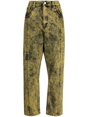 Namacheko jean droit à effet délavé - Jaune
