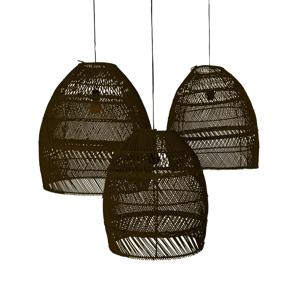 Originele Home Lampenkap Maan Gerecycled Bruin Set van 3