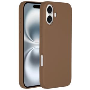 Accezz Liquid Silicone Backcover met MagSafe iPhone 16 Telefoonhoesje Bruin