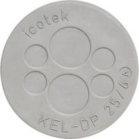 Icotek KEL-DP 50/9 Kabeldoorvoeringsplaat Montagegat: 50 mm Klem-Ø (max.): 18 mm Elastomeer Grijs 1 stuk(s)