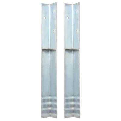 VidaXL Grondanker l-vormig 5x5x50 cm gegalvaniseerd staal 2 st