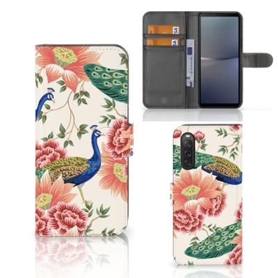 Telefoonhoesje | Met pasjeshouder | voor Sony Xperia 10 V Pink Peacock