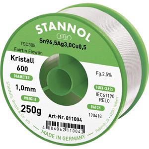 Stannol Kristall 600 Fairtin Soldeertin, loodvrij Loodvrij Sn96,5Ag3Cu0,5 REL0 250 g 1 mm