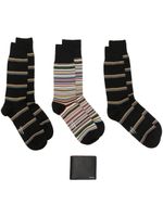 Paul Smith lot de quatre paires chaussettes et portefeuilles - Noir