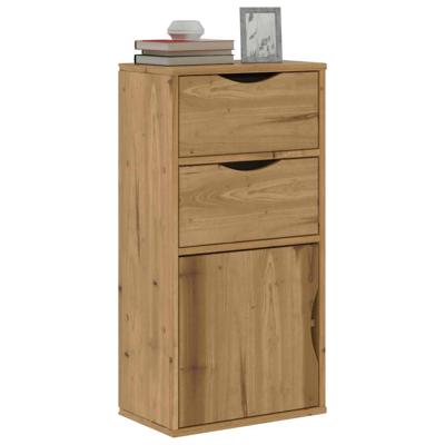 Bijzetkast met lades 40x24x79 cm massief grenenhout