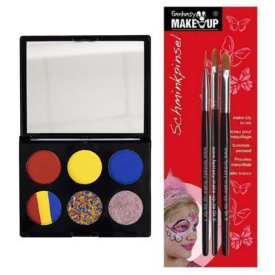 Carnaval schmink setje - Limburg Venlo thema - penselen - waterbasis