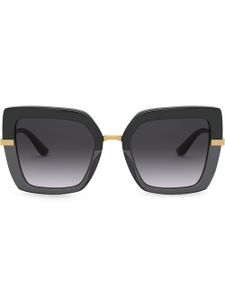 Dolce & Gabbana Eyewear lunettes de soleil Half Print à monture oversize - Noir